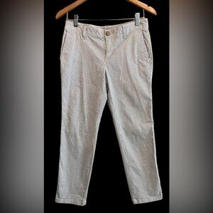 Gap: White Khaki Girlfriend Pants with Blue Pin Stripes